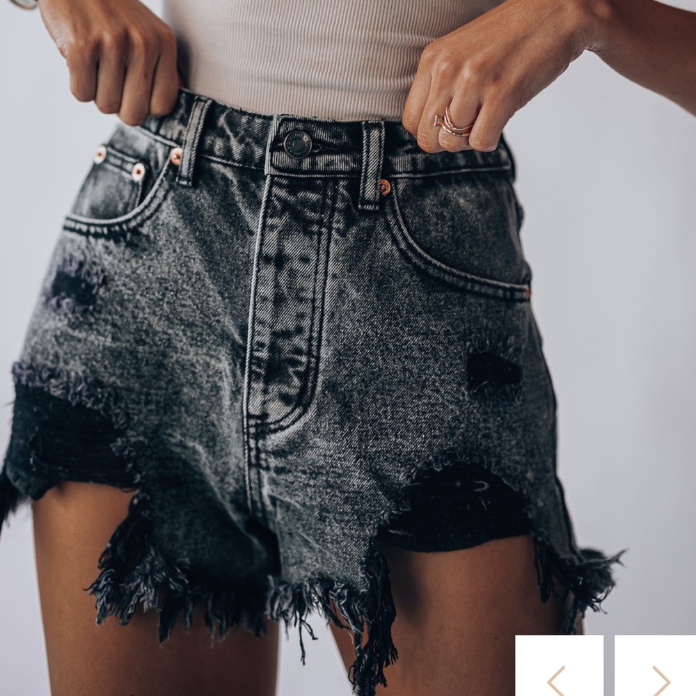 Black vintage wash shorts